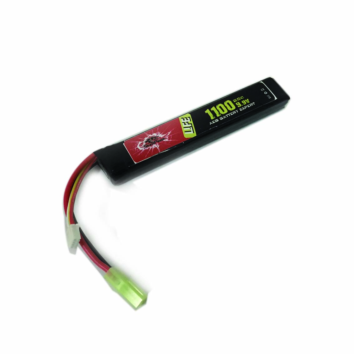 9.9v 1100mAh Li-FE Airsoft stick pack